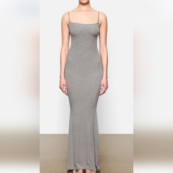 SKIMS Dresses & Skirts - SKIMS Medium Heather Grey Long Slip Dress